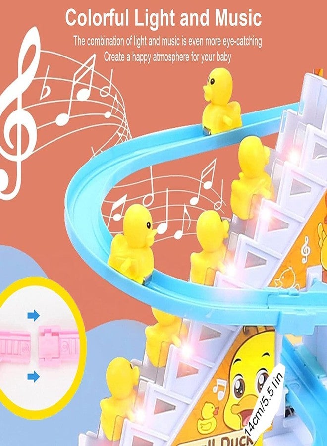 PARSPAR Duck Stair Climbing Toy | Small Ducks Stair Climbing Toys for Kids | Automatic Stair-Climbing Race Track with Lights & Music | Little Lovely Duck Slide Toy Escalator Toy_ 3 Ducks - Image 3
